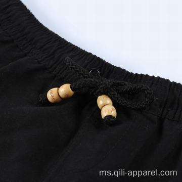 Baju renang hitam pendek pakaian renang seluar pendek wanita